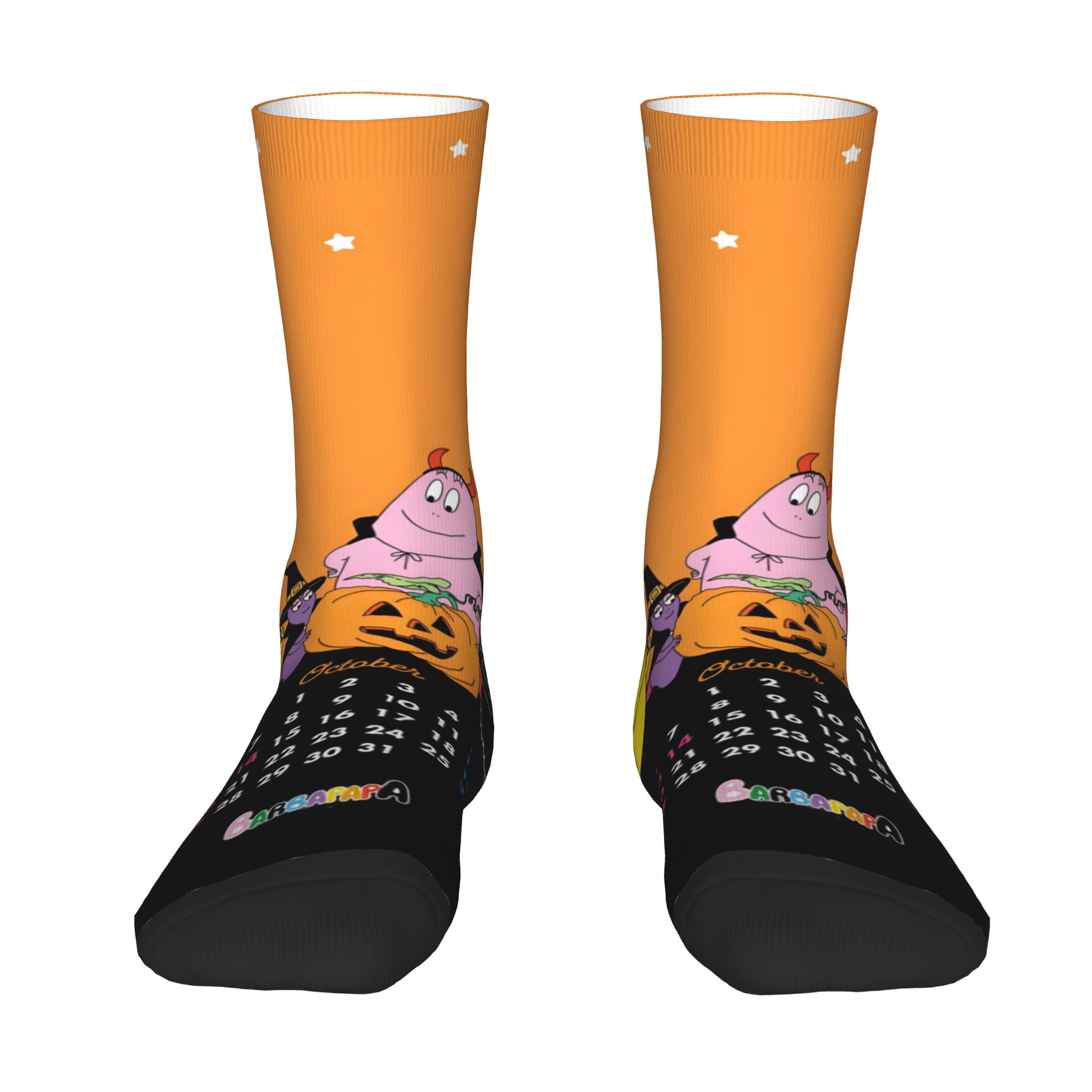 Dress Sock Men - Custom Funny Cartoon Barbapapa Wallpaper Men