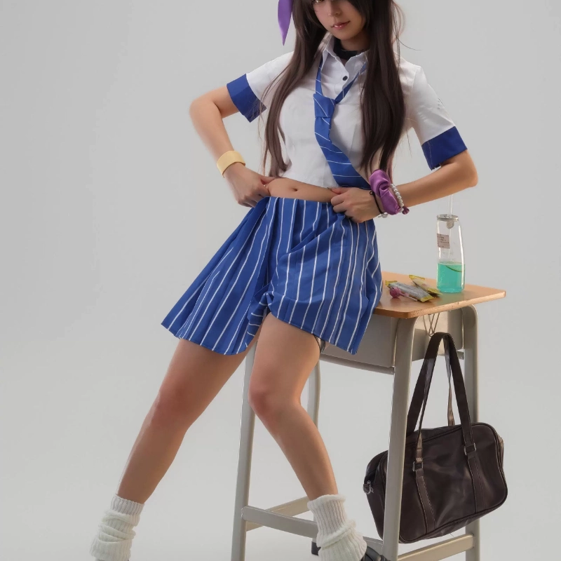 Knee High Sock Women - Naga Cosplay Costume JK Uniform Navy