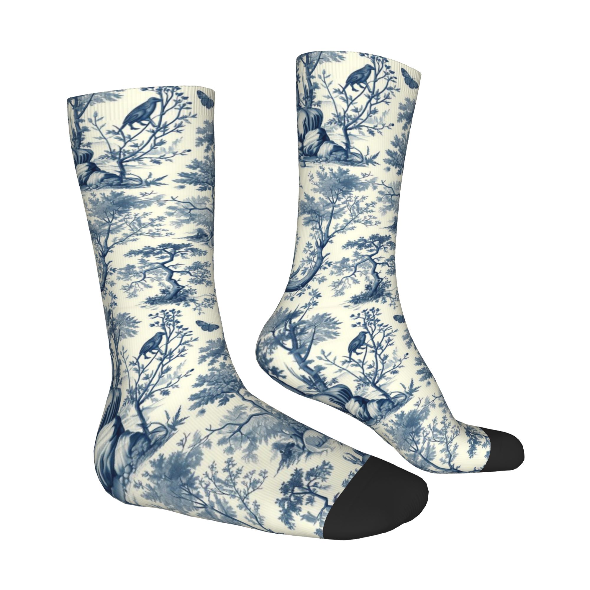 Custom Toile De Jouy  Blue Ink - đánh giá và giá Dress Sock Men