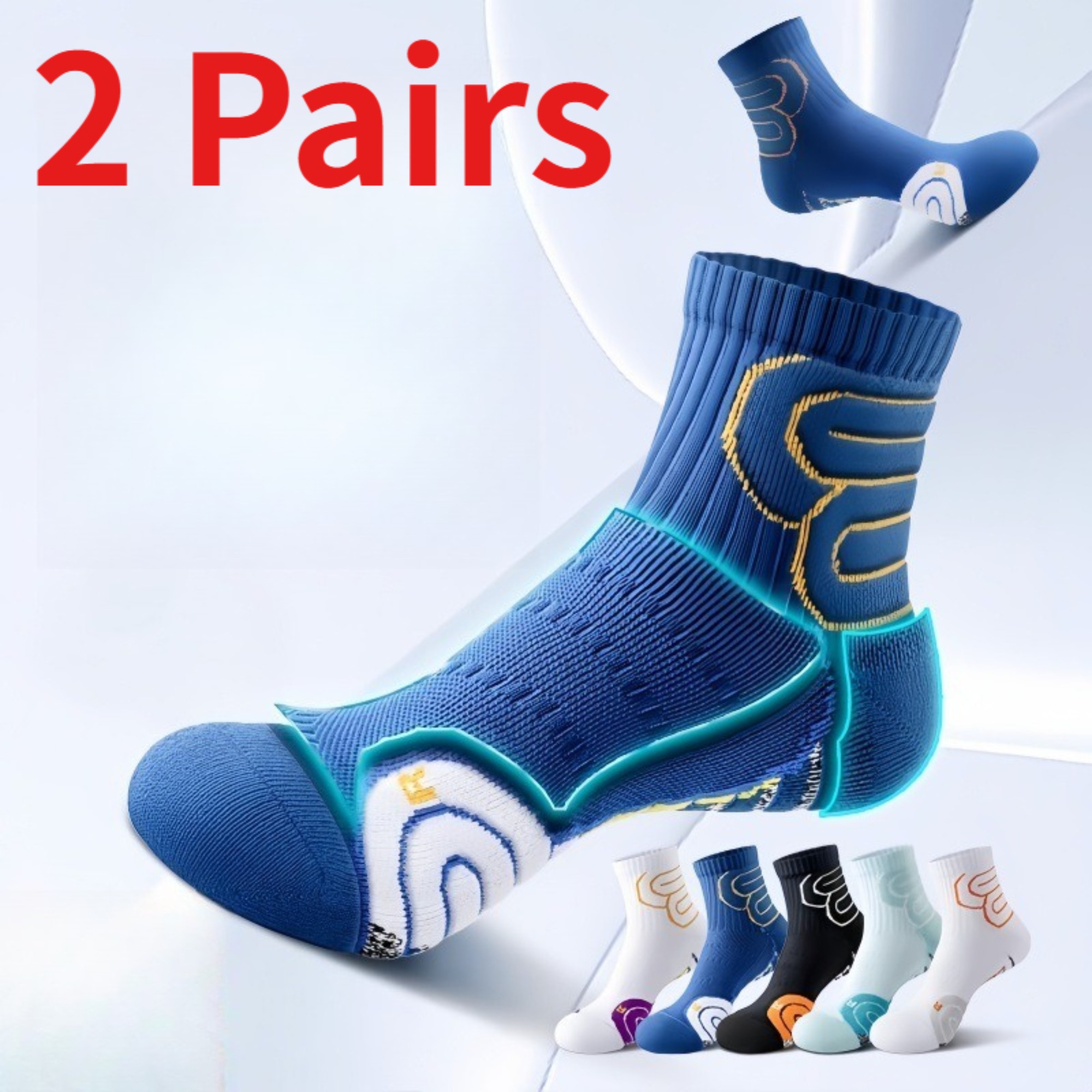 1/2 Pairs Men's Marathon Runni - đánh giá và giá Athletic Sock Cushion